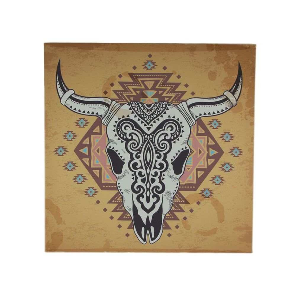 Southwest Steer Skull Santa Fe Style Canvas Print